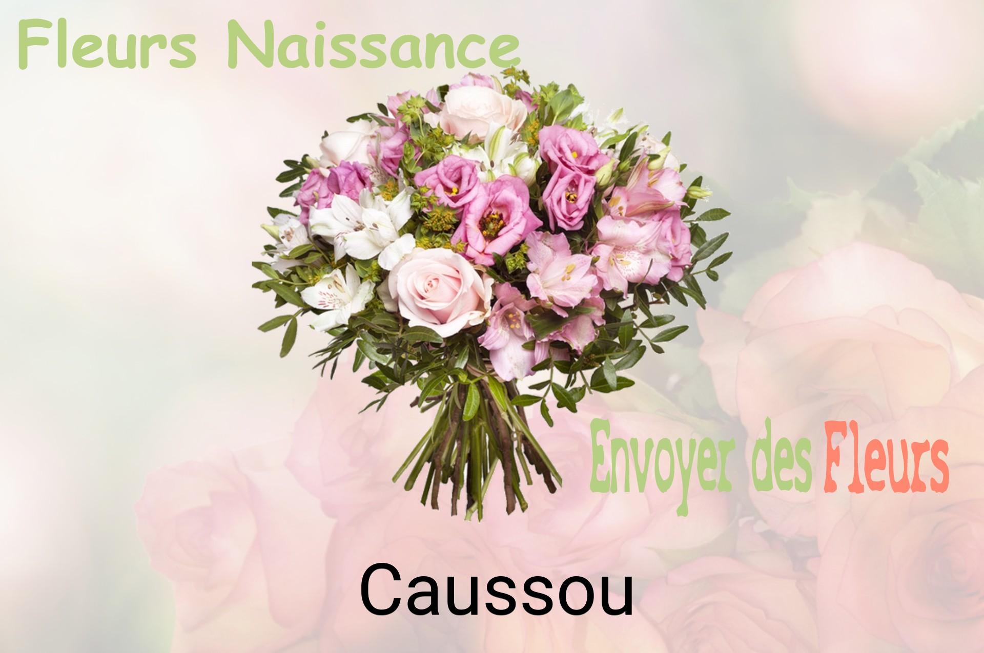 Bouquet de fleurs de naissance livré à Caussou